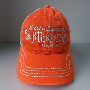 Busch Gardens SnapBack Trucker Hat Cap St Patrick's  Day Celebration Orange Gray